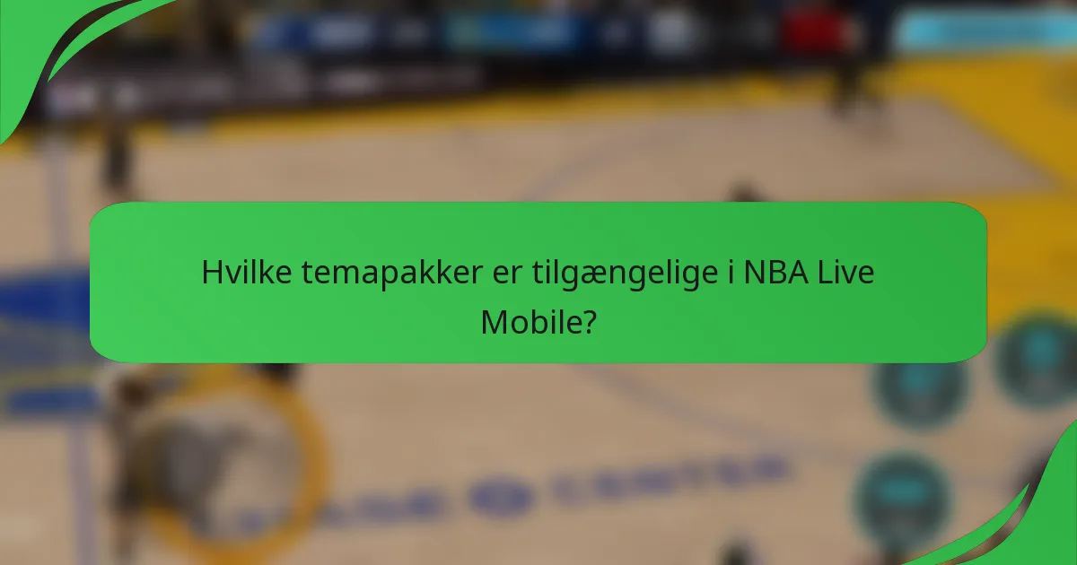 Hvilke temapakker er tilgængelige i NBA Live Mobile?